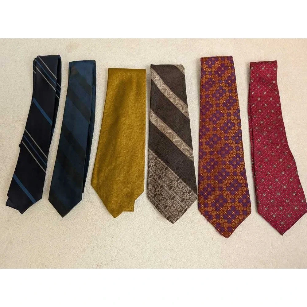 Wembley Lot of 6 Vintage Ties - Stripes Geometric Patterns - Mens‎ Neckwear